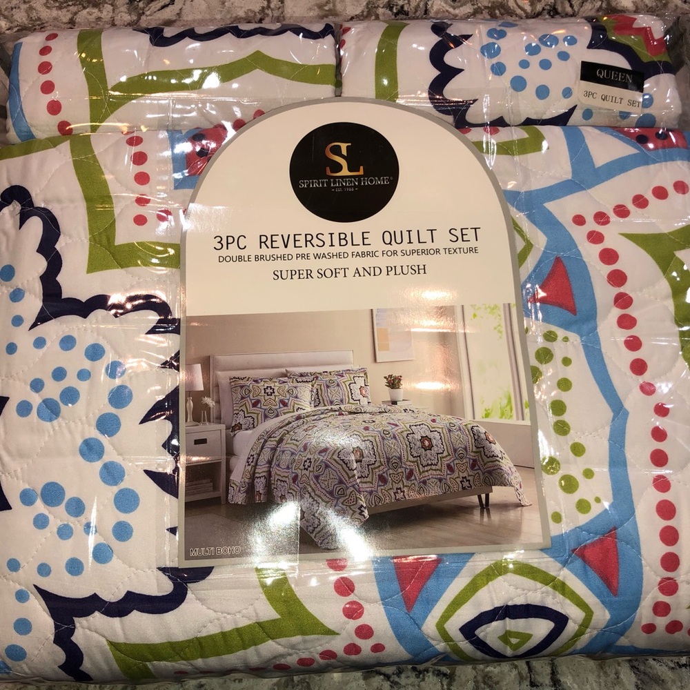3pc queen quilt set